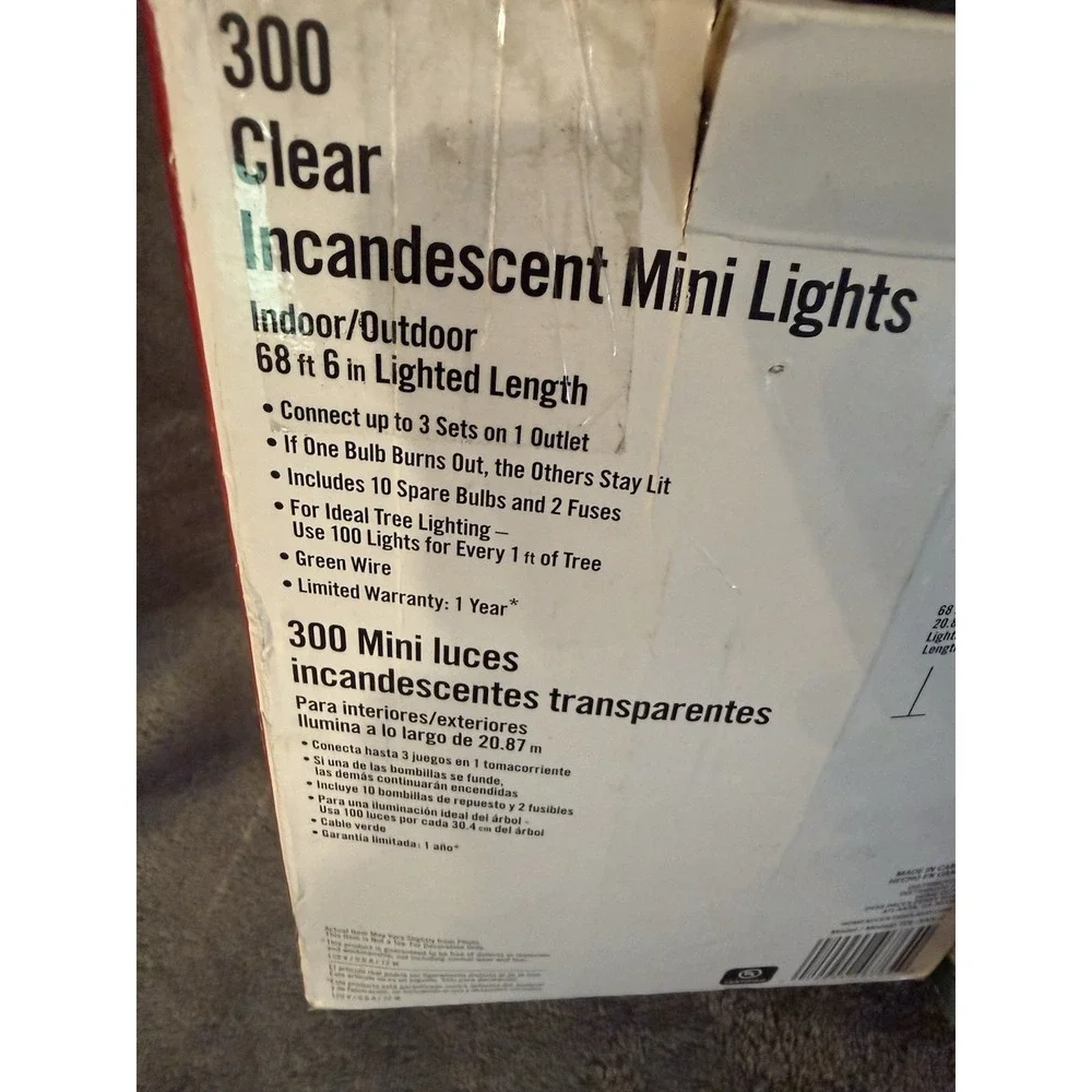 Lot Of 2 300 Light Clear Incandescent  Mini Christmas lights By HOME ACCENTS